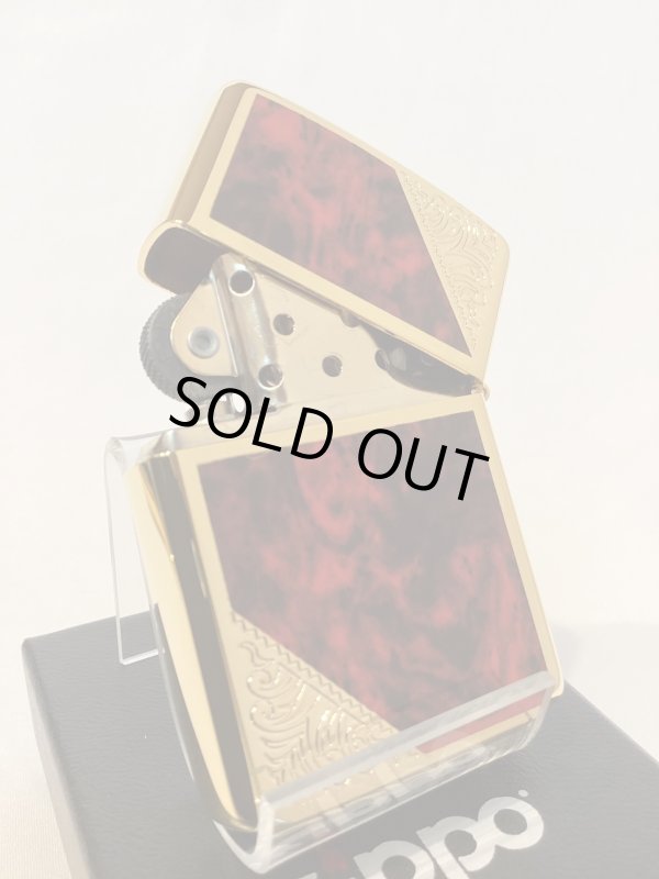 画像3: No.162 ARMOR ZIPPO GOLD&MARBLE RED アーマー ゴールド&マーブルレッド z-6088