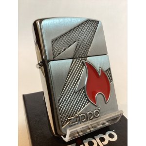 画像: No.200 推奨品ZIPPO BRUSHED CHROME ブラッシュクローム FLAME PLAT フレームプレート z-6124