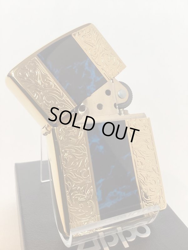 画像2: No.200G 推奨品ZIPPO GOLD&MARBLE BLUE ゴールド&マーブルブルー z-6135