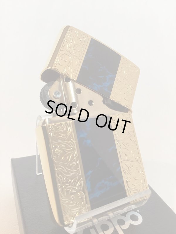 画像3: No.200G 推奨品ZIPPO GOLD&MARBLE BLUE ゴールド&マーブルブルー z-6135