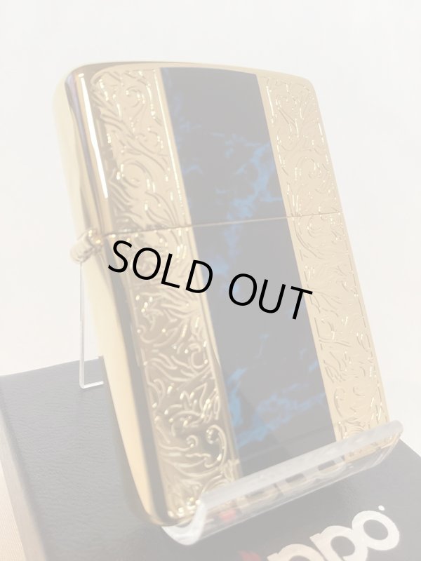 画像1: No.200G 推奨品ZIPPO GOLD&MARBLE BLUE ゴールド&マーブルブルー z-6135