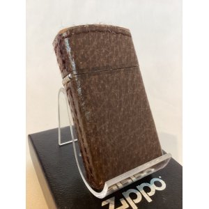 画像: No.1610 レザーシリーズZIPPO PIGSKIN ピッグスキン SLIM BROWN スリム ブラウン z-6159