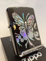 画像: No.200 ヴィンテージZIPPO 2004年製 N8 BLACK TITANIUM ブラックチタン ホログラム バタフライ z-6193