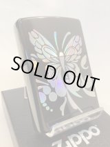 画像: No.200 ヴィンテージZIPPO 2004年製 N8 BLACK TITANIUM ブラックチタン ホログラム バタフライ z-6193