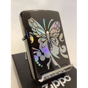 画像: No.200 ヴィンテージZIPPO 2004年製 N8 BLACK TITANIUM ブラックチタン ホログラム バタフライ z-6193