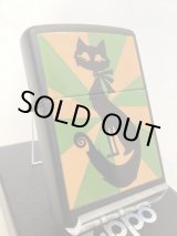 画像: No.218 ペット&アニマルZIPPO BLACK MATTE ブラックマット STANDING CAT スタンディング キャット z-6217