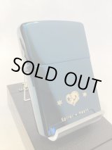 画像: No.200 コレクションアイテムシリーズZIPPO BLUE TITANIUM ブルーチタン SPIRAL HEART スパイアルハート シリアルナンバー z-6261