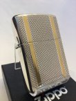 画像1: No.200 ヴィンテージZIPPO 2003年製 ARGYLE CHECK アーガイル・チェック GOLD LINE ゴールドライン z-6280