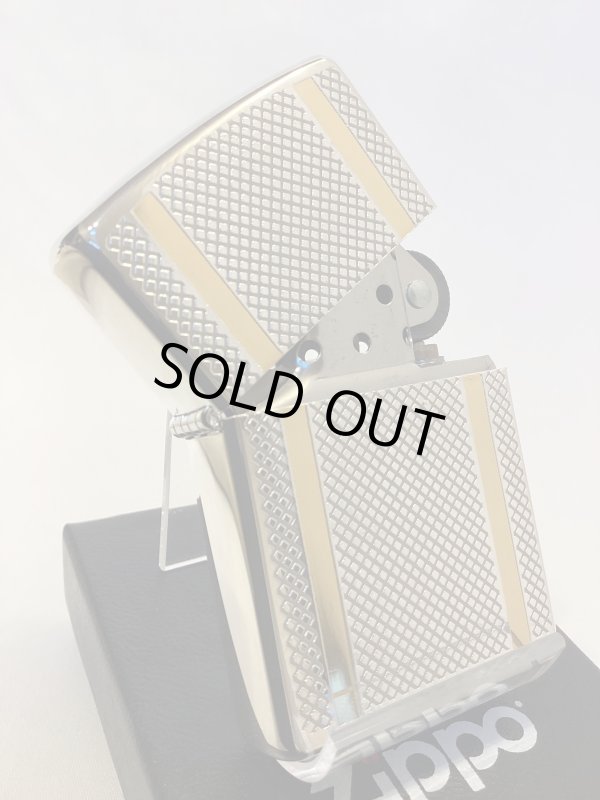 画像2: No.200 ヴィンテージZIPPO 2003年製 ARGYLE CHECK アーガイル・チェック GOLD LINE ゴールドライン z-6280