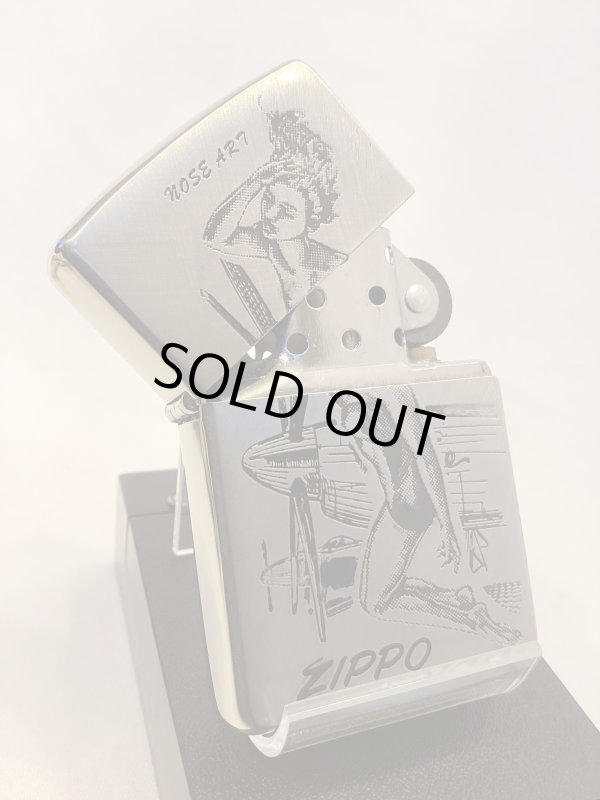 画像2: No.200 ヴィンテージZIPPO 1992年製 SILVER SATIN シルバーサテン NOSE ART ノーズアート z-6317