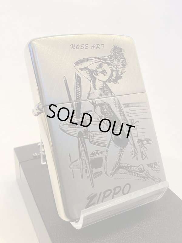 画像1: No.200 ヴィンテージZIPPO 1992年製 SILVER SATIN シルバーサテン NOSE ART ノーズアート z-6317