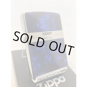 画像: No.200 推奨品ZIPPO BRUSHED CHROME ブラッシュクローム マーブル調 BLUE COLOR ブルーカラー z-6330
