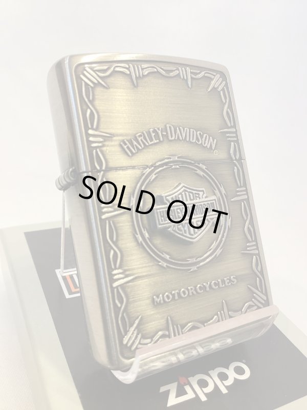 画像1: No.200 HARLEY DAVIDSON ZIPPO ハーレー・ダビッドソン ニッケル&アンティークブラス バー&チールドメタル付き z-6369