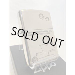 画像: No.200 ペット&アニマルZIPPO SILVER MIRROR シルバーミラー CAT&BALL ネコとマリ z-6392