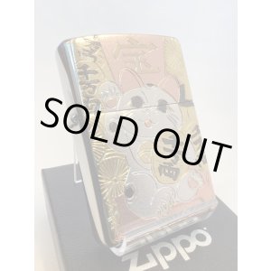 画像: No.200 推奨品ZIPPO BRUSHED CHROME ブラッシュクローム 電鋳板プレート 招き猫 z-6547