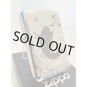 画像: No.200 推奨品ZIPPO BRUSHED CHROME ブラッシュクローム CARP 鯉 電鋳板プレート z-6552