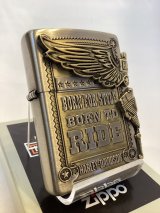 画像: No.200 HARLAY DIVIDSON ZIPPO ハーレー・ダビッドソン ANTIQUE BRASS アンティークブラス SIDE METAL サイドメタル z-6569