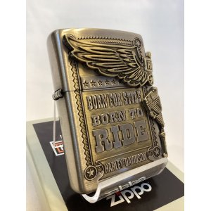 画像: No.200 HARLAY DIVIDSON ZIPPO ハーレー・ダビッドソン ANTIQUE BRASS アンティークブラス SIDE METAL サイドメタル z-6569