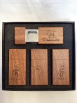 画像: ZIPPO GOLD ZIPPO HANDY ASHTRAY 幻のアメリカンウォールナット ジッポー携帯灰皿 4個セット z-6571