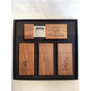 画像: ZIPPO GOLD ZIPPO HANDY ASHTRAY 幻のアメリカンウォールナット ジッポー携帯灰皿 4個セット z-6571