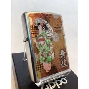 画像: No.205 推奨品ZIPPO SATIN CHROME サテンクローム METAL PLATE メタルプレート 舞妓 z-6578