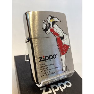 画像: No.200 BRUSHED CHROME ZIPPO ブラッシュクローム WINDY RED ウィンディ レッド z-6598
