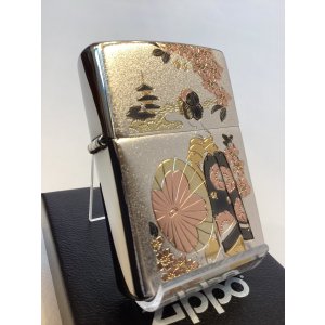 画像: No.200 推奨品ZIPPO BRUSHED CHROME ブラッシュクローム 電鋳板プレート 舞妓