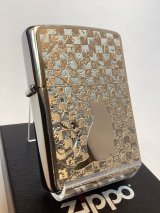 画像: No.200 ペット&アニマルZIPPO BRUSHED CHROME ブラッシュクローム シルバープレート ネコと花 z-6680
