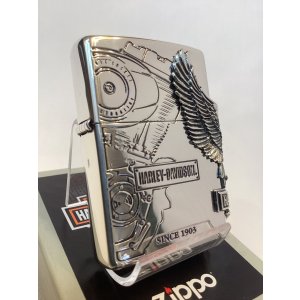 画像: No.200 HARLAY DIVIDSON ZIPPO ハーレー・ダビッドソン SILVER IBUSHI シルバーイブシ SIDE METAL サイドメタル z-6710