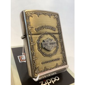 画像: No.200 HARLAY DIVIDSON ZIPPO ハーレー・ダビッドソン ANTIQUE BRASS アンティークブラス BAR & SHIELD METAL バー&シールド メタル z-6762
