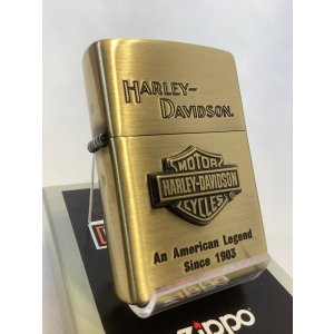画像: No.200 HARLAY DIVIDSON ZIPPO ハーレー・ダビッドソン ANTIQUE BRASS アンティークブラス BAR & SHIELD METAL バー&シールドメタル z-6766