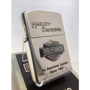 画像: No.200 HARLAY DIVIDSON ZIPPO ハーレー・ダビッドソン SILVER MIRROR IBUSHI シルバーミラーイブシ BAR & SHIELD METAL バー&シールド メタル z-67789