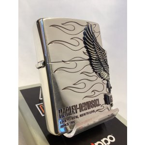 画像: No.200 HARLAY DIVIDSON ZIPPO ハーレー・ダビッドソン SILVER MIRROR IBUSHI シルバーミラーイブシ SIDE EAGLE METAL サイドイーグルメタル z-6785