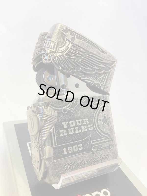 画像3: No.200 HARLAY DIVIDSON ZIPPO ハーレー・ダビッドソン ANTIQUE BARREL アンティークバレル SIDE METAL サイドメタル z-6796