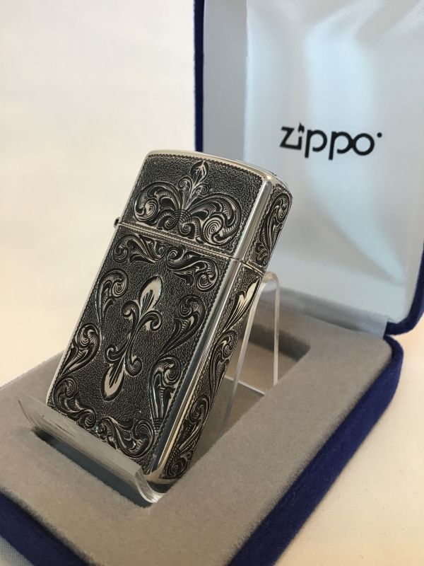 No.１５００ スターリングシルバースリムZIPPO シルバーキング [Z-488