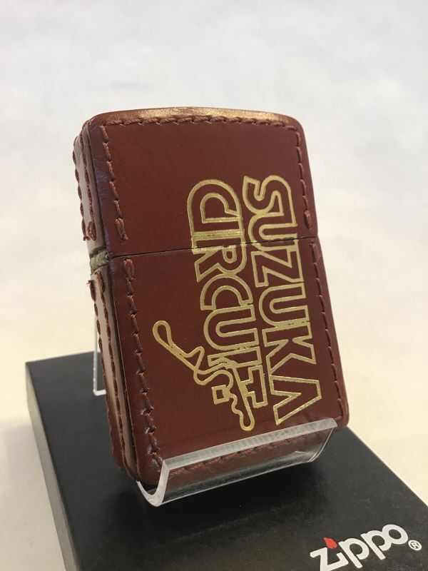 画像1: No.200 レザーシリーズZIPPO 鈴鹿サーキット 牛革ブラウン z-1381