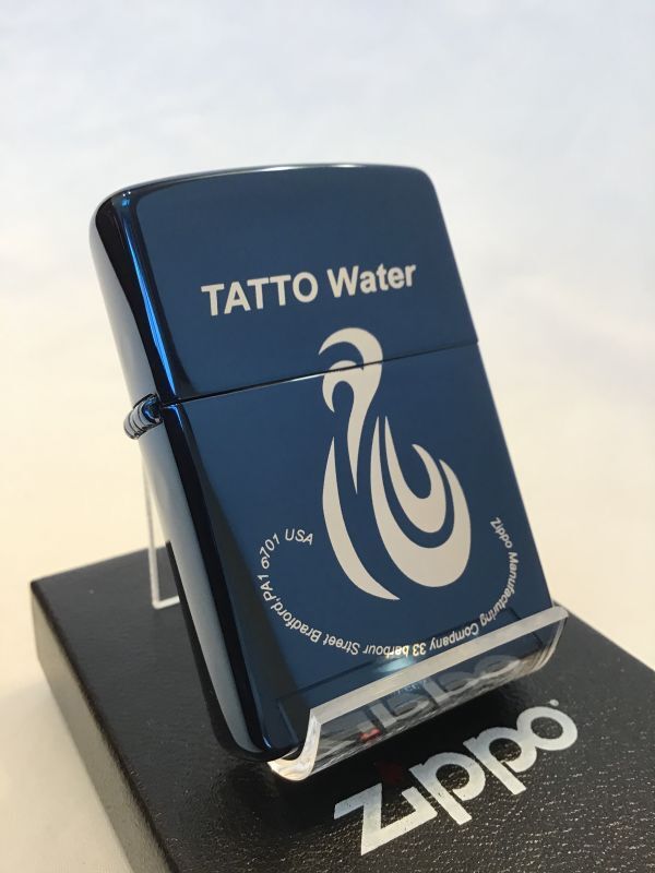 画像1: No.200 ヴィンテージZIPPO 2005年製 TATTO WATER ブルー&シルバー z-3607