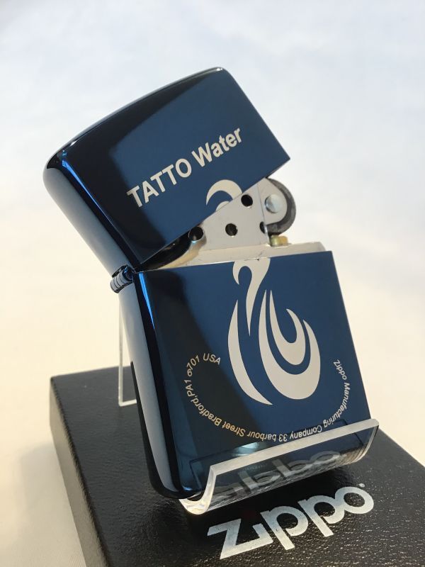 画像2: No.200 ヴィンテージZIPPO 2005年製 TATTO WATER ブルー&シルバー z-3607