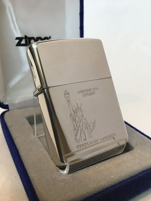 希少？　自由の女神　ZIPPO 斜体ロゴ スターリングシルバー　1992年よろしくお願い申し上げます