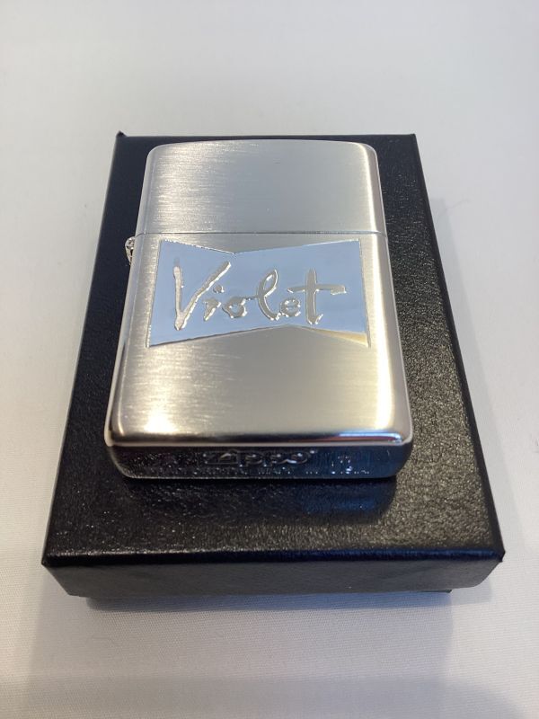 画像5: No.200 たばこ柄ZIPPO SILVER SATIN シルバーサテン VIOLET バイオレット z-5010