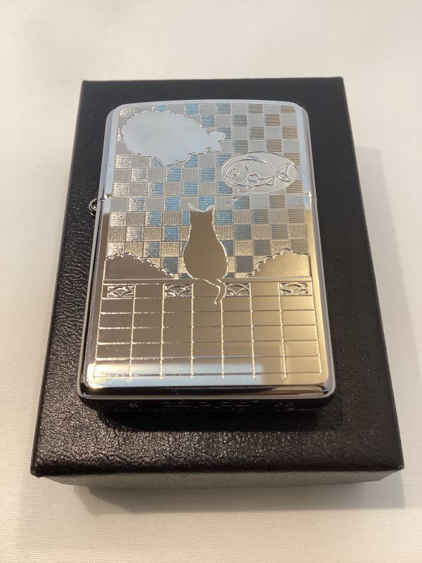 画像5: No.200 ペット&アニマルZIPPO ネコと雲と魚  SILVER METAL PLATE シルバーメタルプレート貼り z-5263