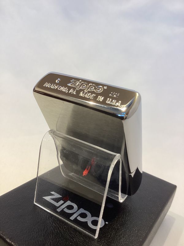 画像4: No.200 推奨品ZIPPO BRUSHED CHROME ブラッシュクローム 天然シェルシルバープレート貼り z-5716