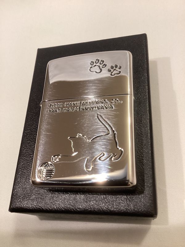 画像5: No.200 ペット&アニマルZIPPO SILVER MIRROR シルバーミラー CAT&BALL ネコとマリ z-5725