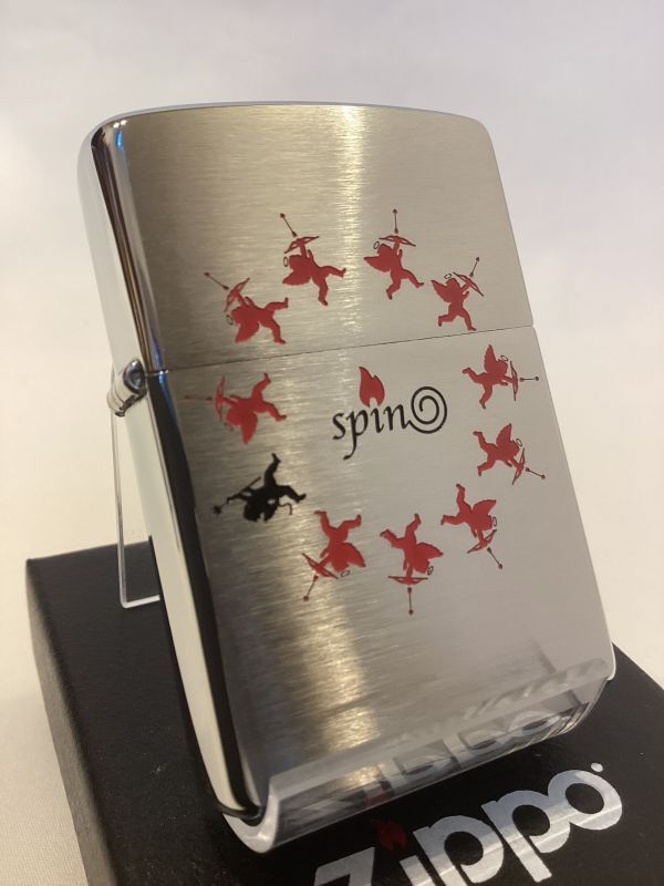 画像1: No.200 ヴィンテージZIPPO 2005年製 BRUSHED CHROME ブラッシュクローム SPIN スピン z-5798