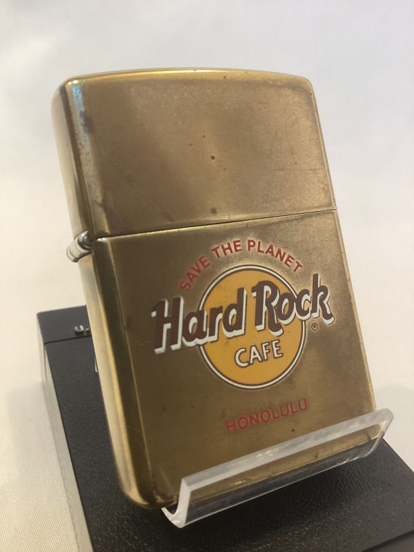 画像1: No.204 USED ZIPPO 1991年製 SOLID BRASS ソリッドブラス HARD ROCK CAFE ハードロックカフェ HONOLULU ホノルル z-5811