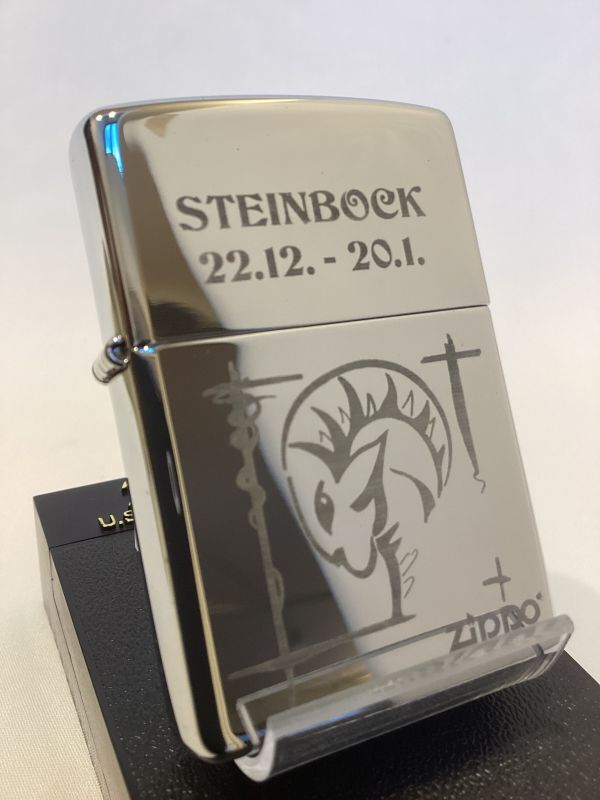 画像1: No.250 星座シリーズZIPPO HIGH POLISH CHROME ハイポリッシュクローム STEINBCK やぎ座 z-5829