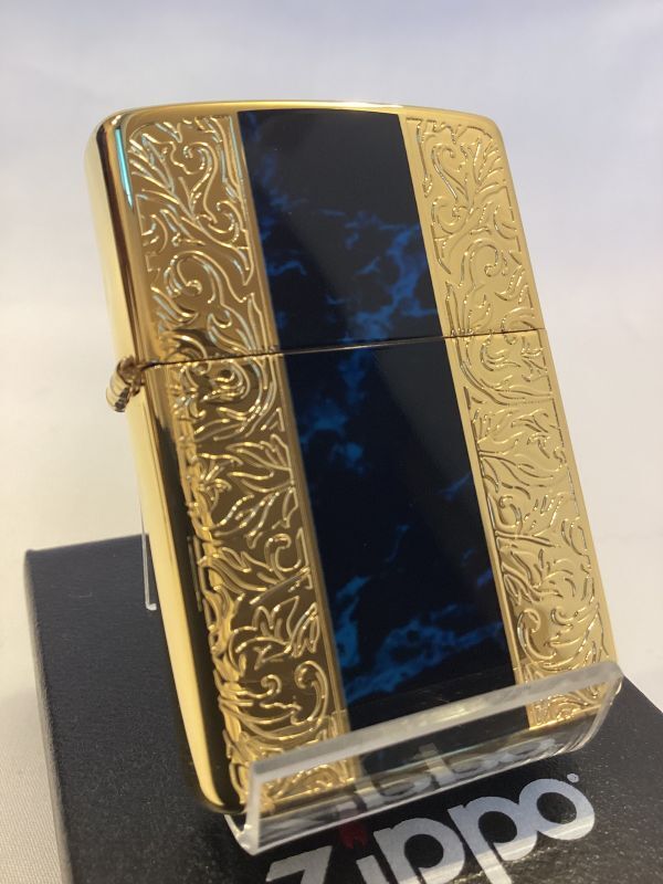 画像1: No.200 推奨品ZIPPO GOLD&MARBLE BLUE ゴールド&マーブルブルー z-5857