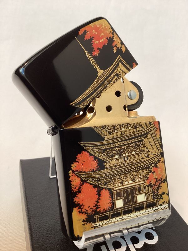 画像2: No.200 ヴィンテージZIPPO 2001年製 本金蒔絵 清水寺・三重塔 z-5900