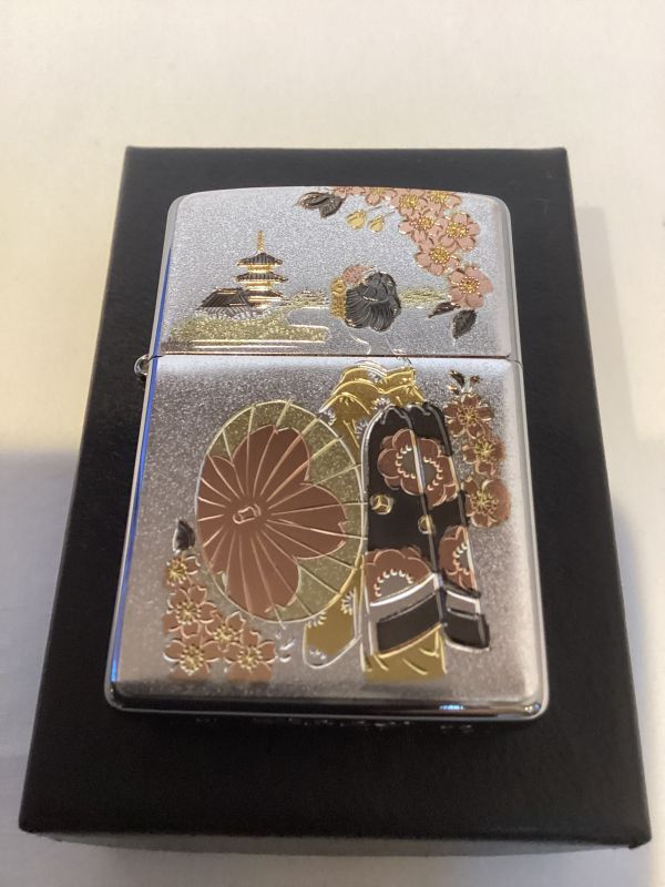 画像5: No.200 推奨品ZIPPO BRUSHED CHROME ブラッシュクローム 電鋳板プレート 舞妓 z-6057