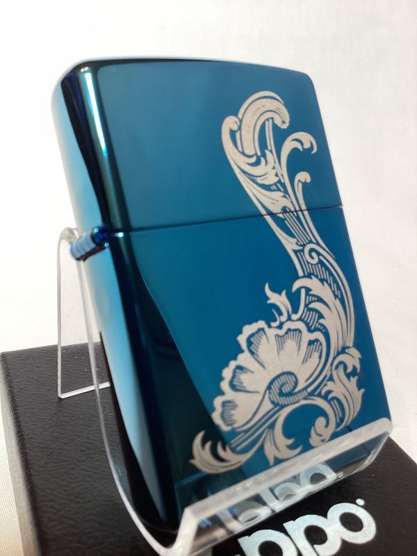 画像1: No.20446 PVDシリーズZIPPO SAPPHIRE サファイア ミステリーリーフ z-6070